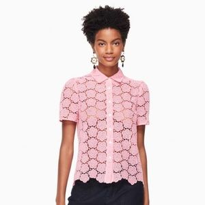 KATE SPADE | **NWT** | Pink Floral Lace Blouse